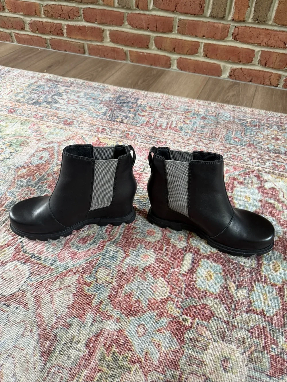 New Joan of Arctic III Chelsea Wedge Waterproof black Leather Winter Rain Boots